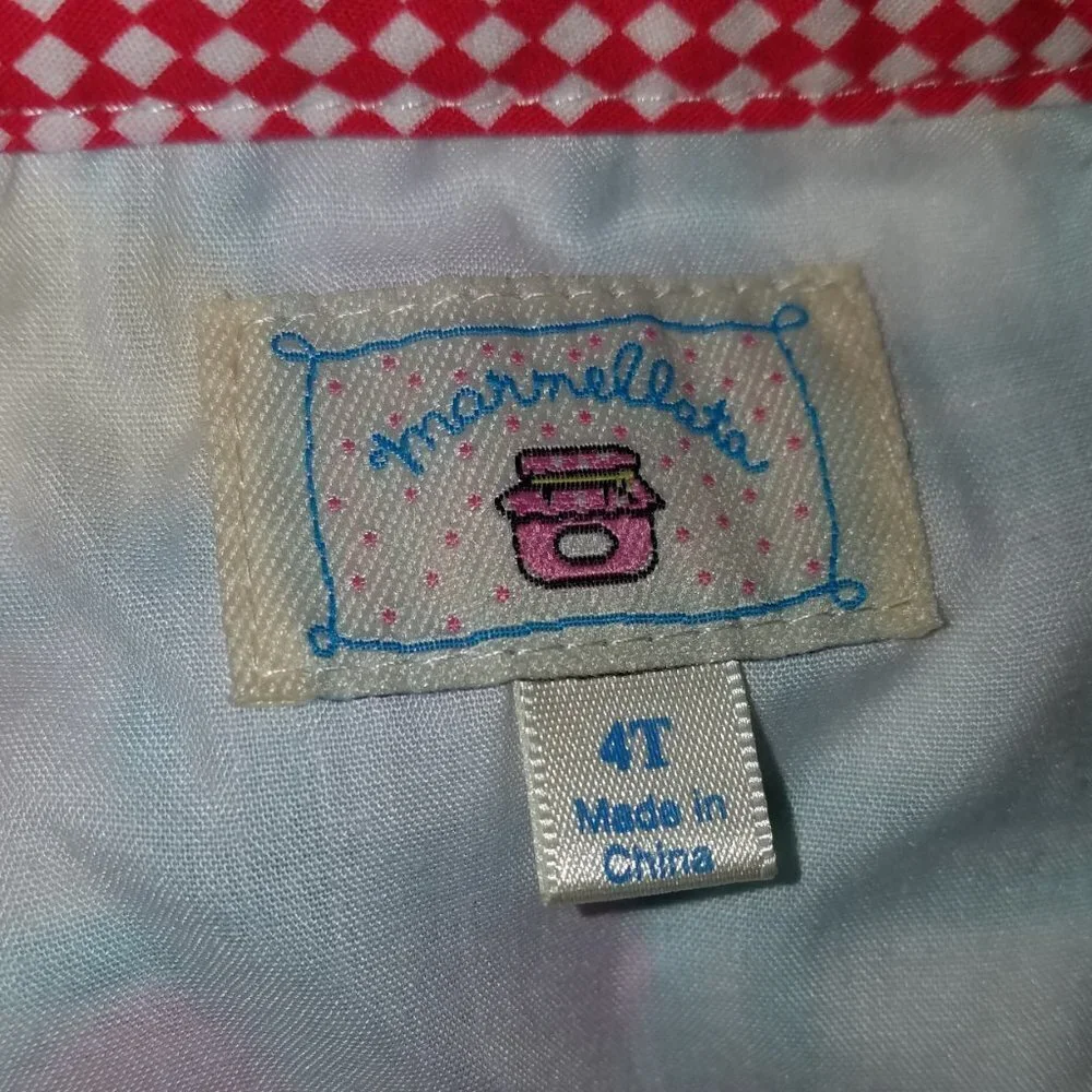 Marmellata Floral Toddler Girl Dress 4T Blue Plaid Red Yellow Pink Green Flowers
